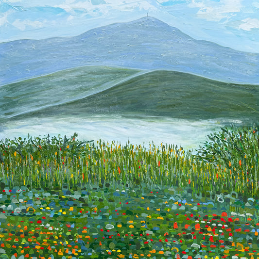 Closing in on Mist and Mount Pisgah, 32 x 32