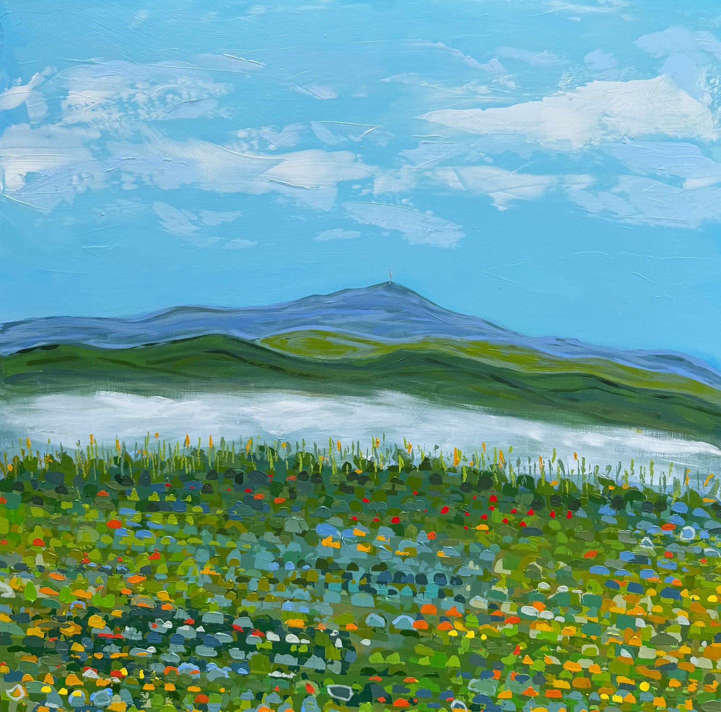 Mist Before Mt. Pisgah, 32 x 32