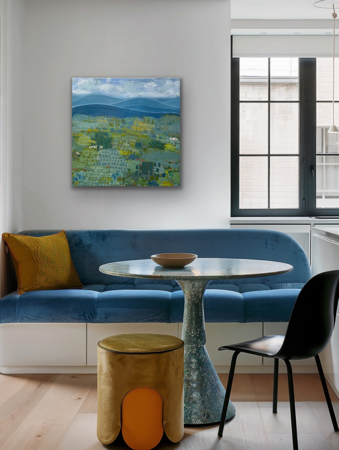 "Misty Meadows in Blue Ridge Mountains" 36 x 36