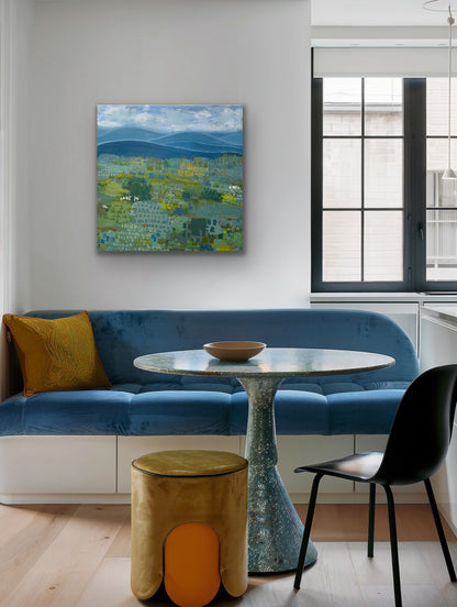 "Misty Meadows in Blue Ridge Mountains" 36 x 36