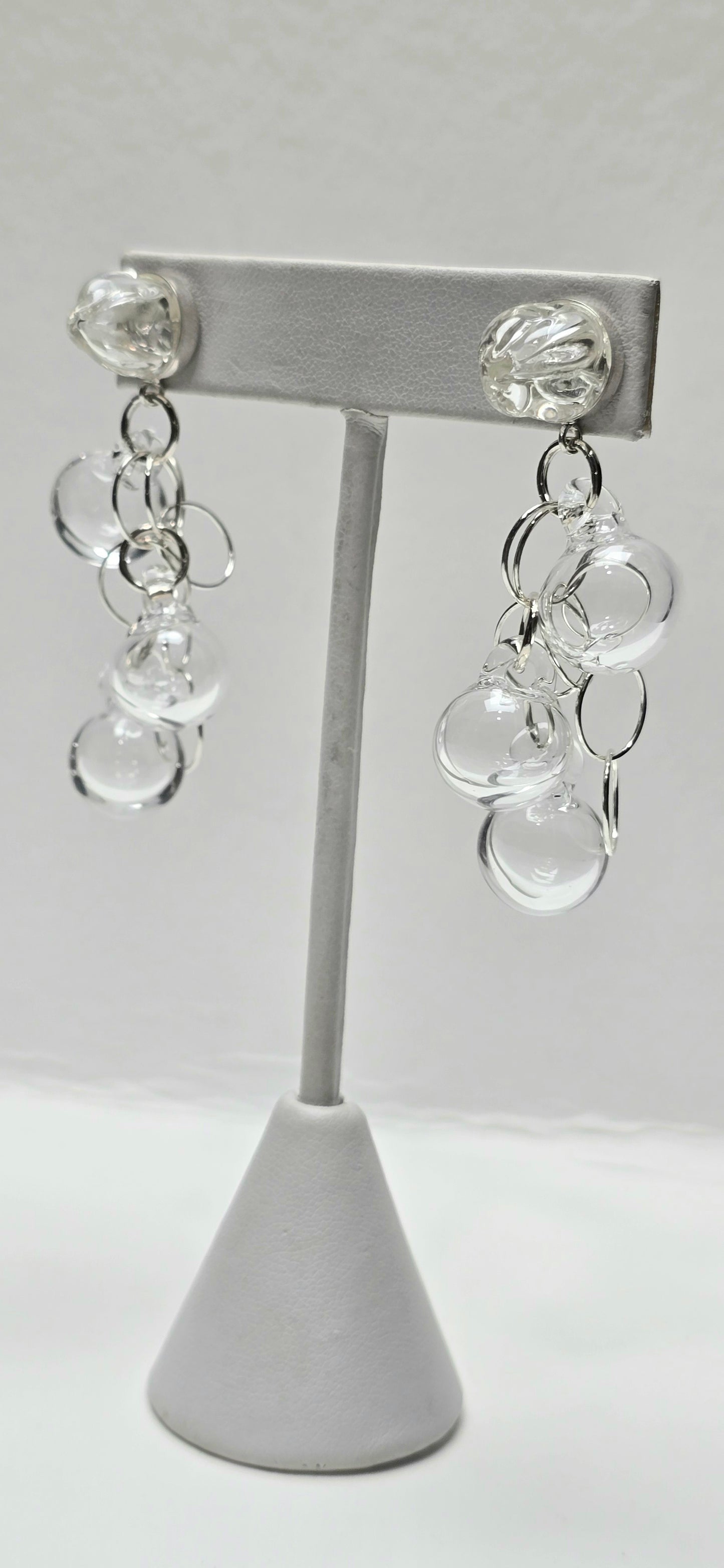 Clear Bubble on Post with dangles