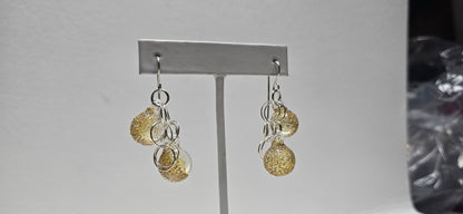 Double Gold Luster Bubble Earrings