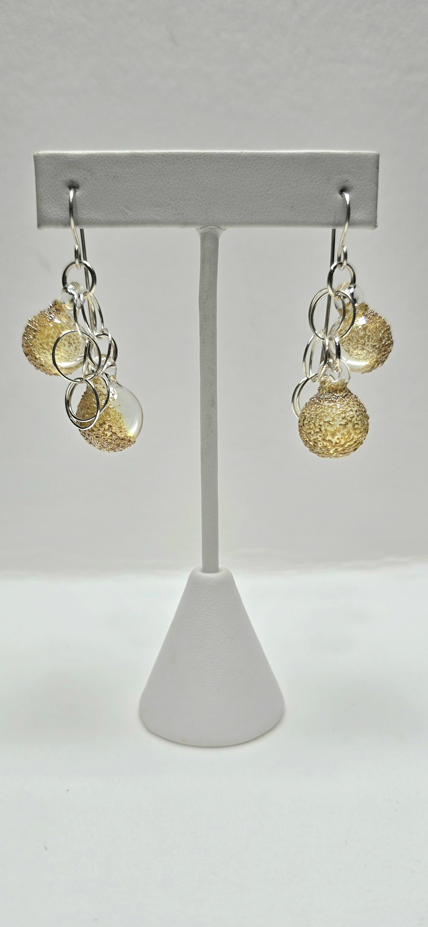 Double Gold Luster Bubble Earrings