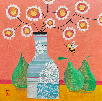Bee with Pears, 24 x 24
