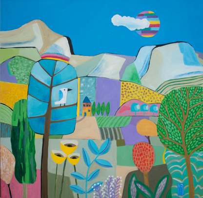 Bird in Tree, 36 x 36