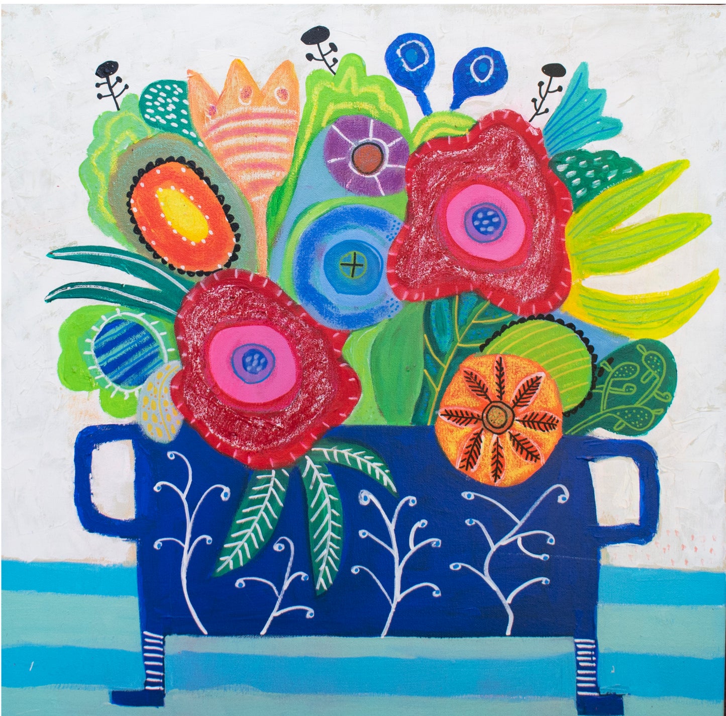 Two Red Flowers, 24 x 24