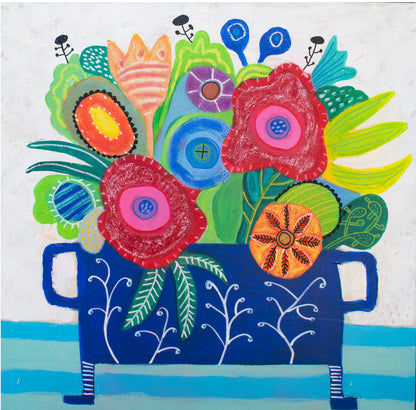 Two Red Flowers, 24 x 24