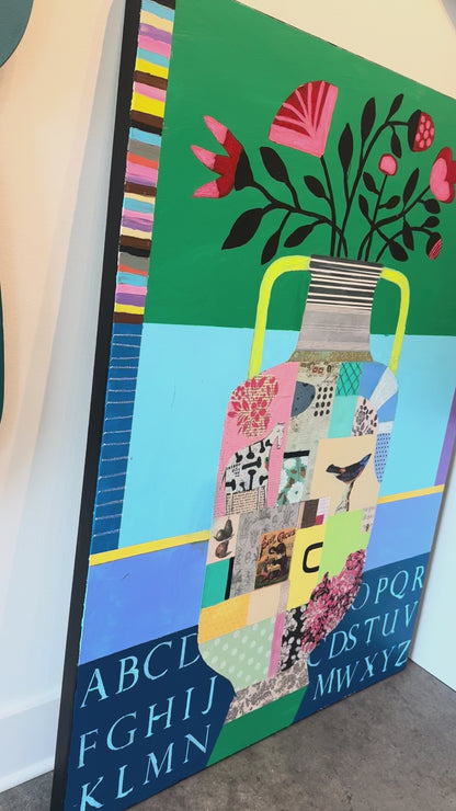 Horse and Bird Vase, 48 x 36