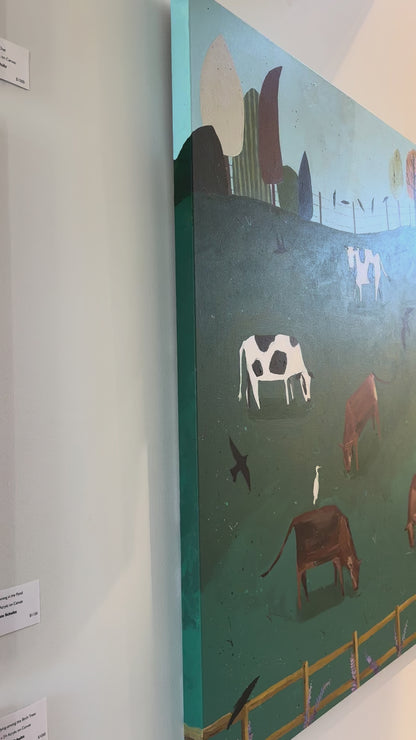 "I Could Watch the Cows Graze All Day" 48 x 36