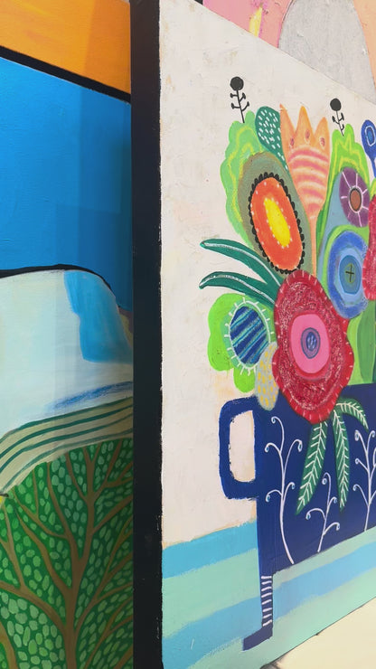 Two Red Flowers, 24 x 24