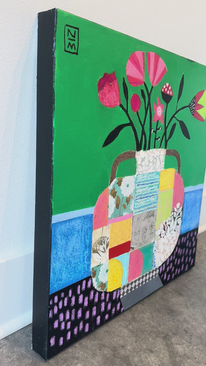 Red Flowers, 20 x 20