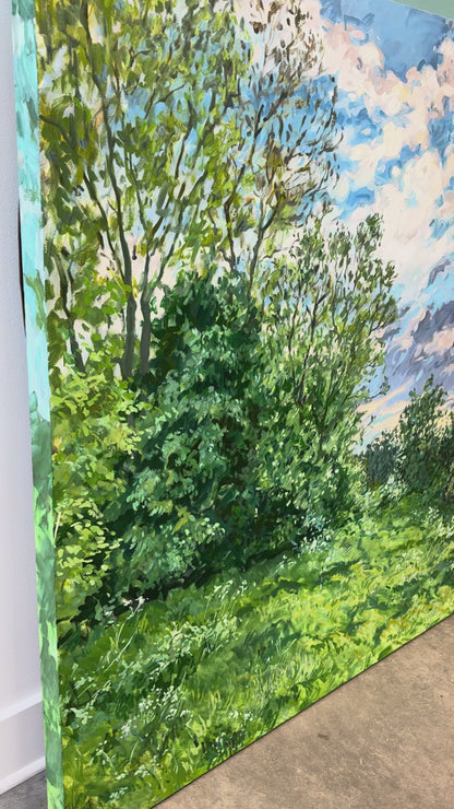 "Hiking back through Holyrood Park" 48 x 48