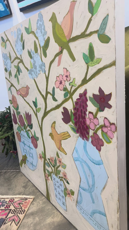 "Hydrangea and Vases", 36 x 36