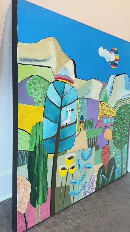 Bird in Tree, 36 x 36