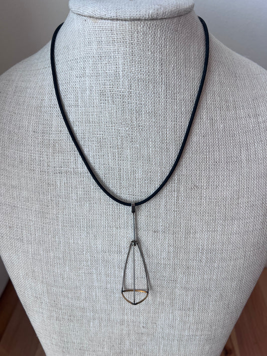 Brass Geometric Hex Necklace
