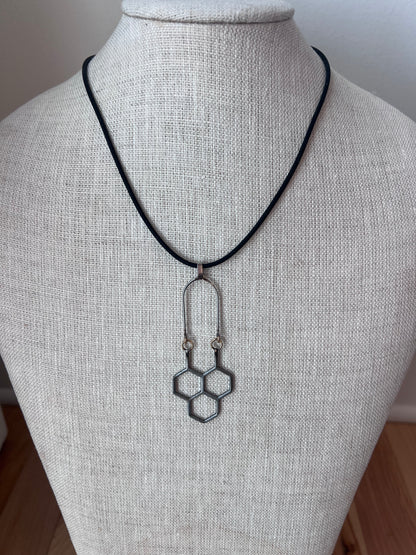 Brass Honeycomb Arch Necklace