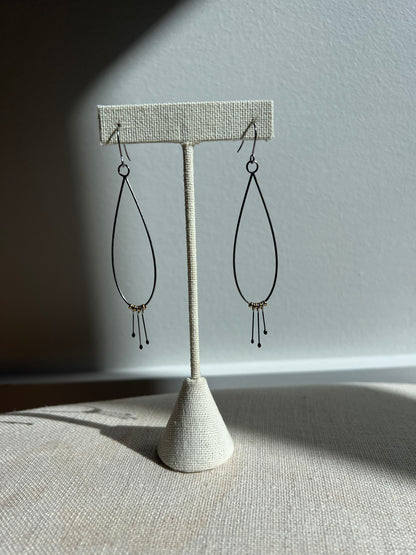 Medium Teardrop dangles with black tipped pins