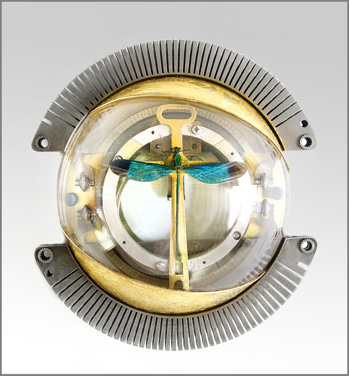 Damselfly Wall Hanging Sculpture, 23k Gold Leaf, 6.25" diameter