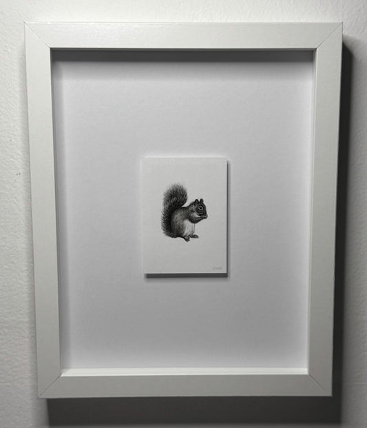 Mini Squirrel, 10x8 Framed, 3.5x2.3 Art